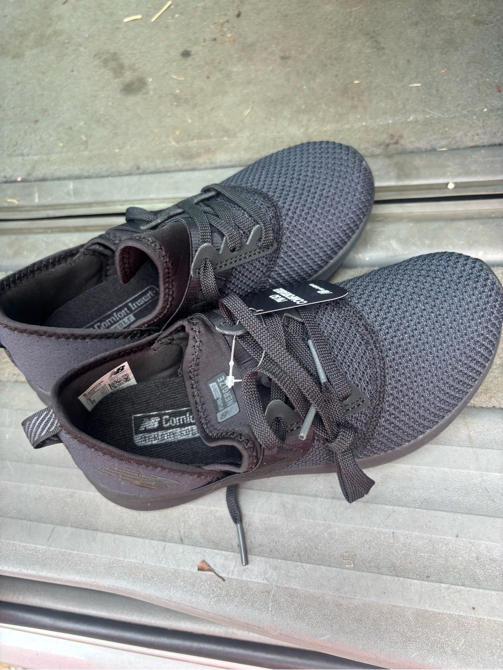 New Balance Women’s All-Black Knit Athletic Sneakers